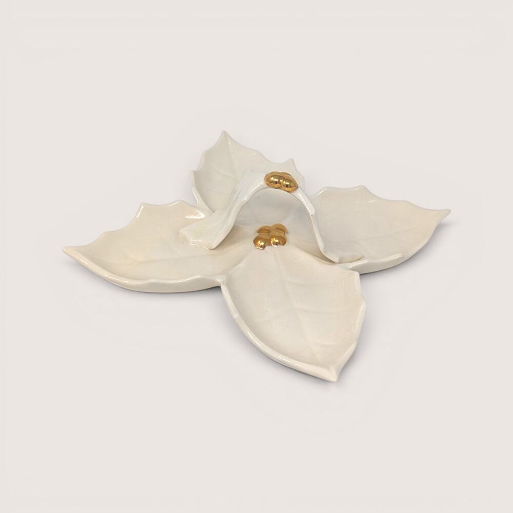 Vintage Holland Mold Ceramic 4 Part Leaf Dish